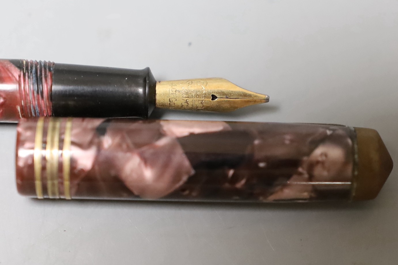 A Mont Blanc Meisterstuck fountain pen and one other fountain pen.